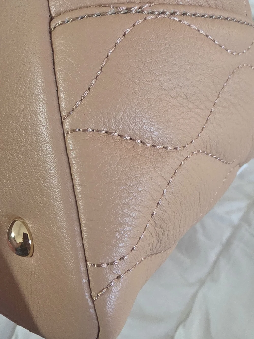 Vera Bradley Quilted Satchel in Nude